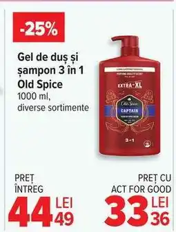 Carrefour Gel de duș și șampon 3 în 1, Old Spice Ofertă
