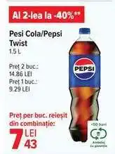 Carrefour Pepsi Cola/Pepsi Twist 1.5L Ofertă