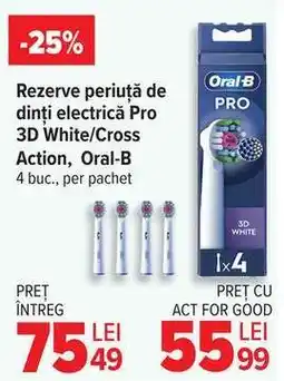 Carrefour Rezerve periuță de dinți electrică Pro 3D White/Cross Action, Oral-B Ofertă