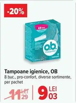 Carrefour Tampoane igienice, OB Ofertă