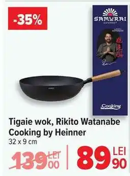 Carrefour Tigaie wok, Rikito Watanabe Cooking by Heinner Ofertă