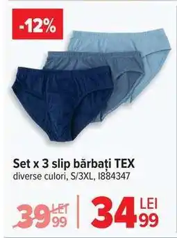Carrefour Set x 3 slip, bărbați, TEX Ofertă