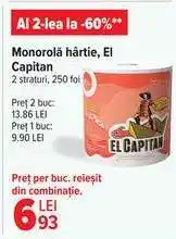 Carrefour Monorolă hârtie, El Capitan Ofertă