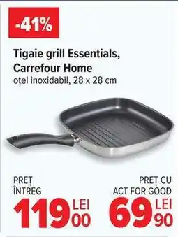 Carrefour Tigaie grill Essentials, Carrefour Home Ofertă
