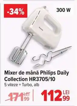 Carrefour Mixer de mână Philips Daily Collection HR3705/10 Ofertă