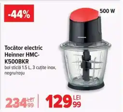 Carrefour Tocător electric Heinner HMC-K500BKR Ofertă
