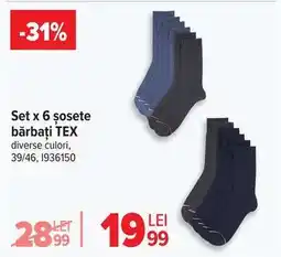 Carrefour Set x 6 șosete bărbați TEX Ofertă