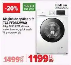 Carrefour Mașină de spălat rufe TCL FF0812WA0 Ofertă