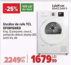 Carrefour Uscător de rufe TCL DF0816WEO Ofertă