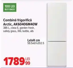 Carrefour Combină frigorifică Arctic, AK60406M40W Ofertă