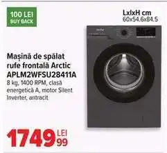 Carrefour Mașină de spălat rufe frontală Arctic APLM2WFSU28411A Ofertă