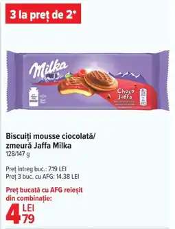 Carrefour Market Biscuiți mousse ciocolată/ zmeură Jaffa Milka Ofertă