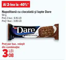 Carrefour Market Napolitană cu ciocolată şi lapte Dare Ofertă