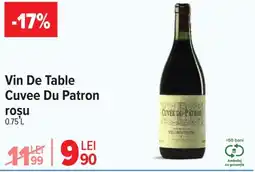 Carrefour Market Vin De Table Cuvee Du Patron rosu Ofertă