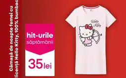 Pepco Cămașă de noapte femei cu licenţă Hello Kitty, 100% bumbac Ofertă