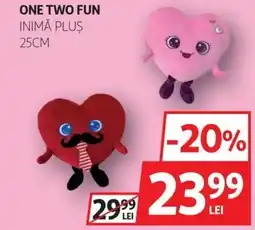 Auchan ONE TWO FUN INIMĂ PLUŞ 25CM Ofertă