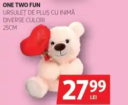 Auchan URSULET DE PLUS CU INIMĂ DIVERSE CULORI 25CM Ofertă