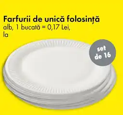 TEDI Farfurii de unică folosință Ofertă