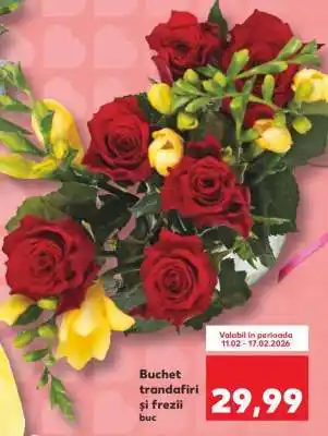 Buchet trandafiri și frezii