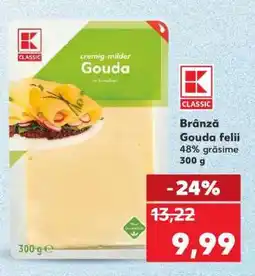 Kaufland Brânză Gouda felii Ofertă