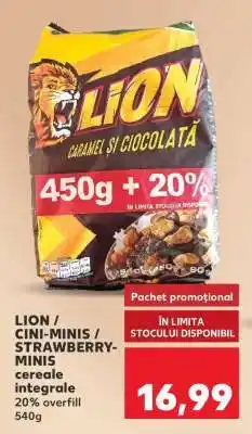 Kaufland LION / CINI-MINIS / STRAWBERRY-MINIS cereale integrale Ofertă