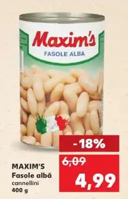 Kaufland MAXIM'S Fasole albă cannellini Ofertă