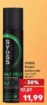 Kaufland SYOSS Fixativ pentru păr max hold 75 ml Ofertă