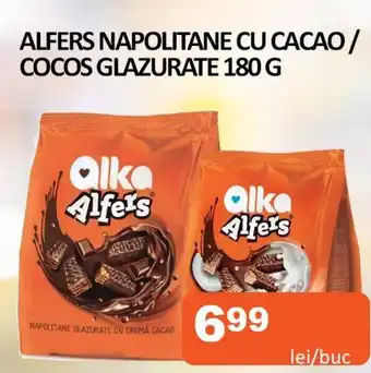 Unicarm Alfers napolitane cu cacao/ cocos glazurate Ofertă