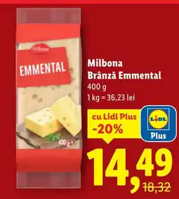 Lidl Milbona Brânză Emmental Ofertă