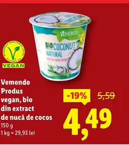 Lidl Vemondo Produs vegan, bio din extract de nucă de cocos Ofertă