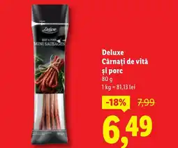 Lidl Deluxe Cârnaţi de vită şi porc Ofertă