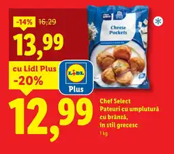 Lidl Chef Select Pateuri cu umplutură cu brânză, în stil grecesc Ofertă