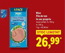 Lidl Nixe File de ton în suc propriu Ofertă