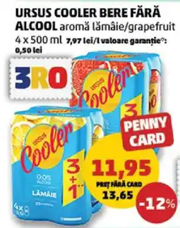 Penny URSUS COOLER BERE FĂRĂ ALCOOL aromă lămâie/grapefruit Ofertă