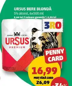 Penny URSUS Bere blondă Ofertă