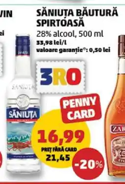 Penny SĂNIUȚA BĂUTURĂ SPIRTOASĂ Ofertă