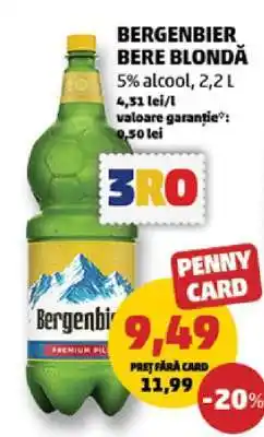Penny BERGENBIER Bere blondă Ofertă