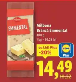 Lidl Milbona Brânză Emmental Ofertă