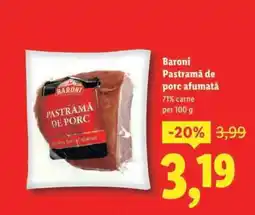 Lidl Baroni Pastramă de porc, afumată Ofertă