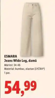 Lidl ESMARA Jeans Wide Leg, damă Ofertă