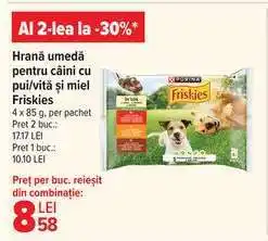 Carrefour Hrană umedă pentru câini cu pui/vită și miel Friskies Ofertă