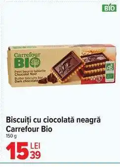 Carrefour Biscuiți cu ciocolată neagră Carrefour Bio Ofertă