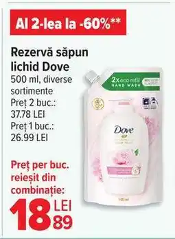 Carrefour Rezervă săpun lichid, Dove Ofertă