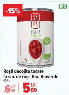 Carrefour Roșii decojite tocate în suc de roșii Bio, Bioverde Ofertă