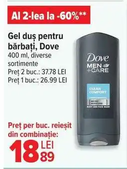 Carrefour Gel duș pentru bărbați, Dove Ofertă