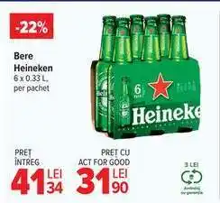 Carrefour Bere Heineken 6 x 0.33 L Ofertă