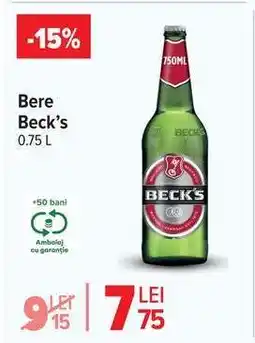 Carrefour Bere Beck’s 0.75 L Ofertă