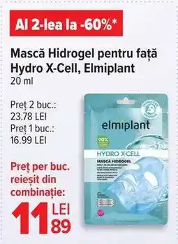 Carrefour Mască Hidrogel pentru față Hydro X-Cell, Elmiplant Ofertă