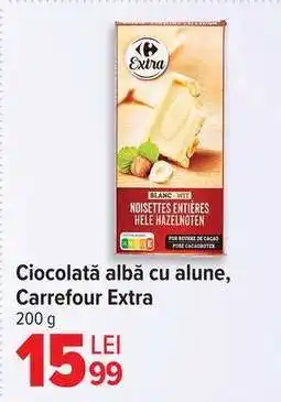 Carrefour Ciocolată albă cu alune, Carrefour Extra Ofertă