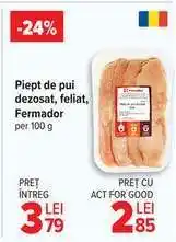 Carrefour Piept de pui dezosat, feliat, Fermador Ofertă